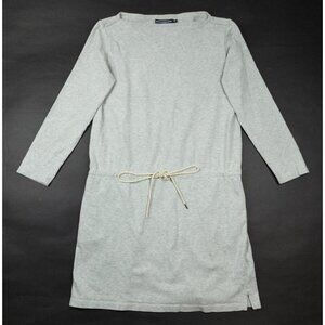 Ralph Lauren Sport Sweatshirt Dress Women's Medium Heather Gray Tie Vintage Y2K